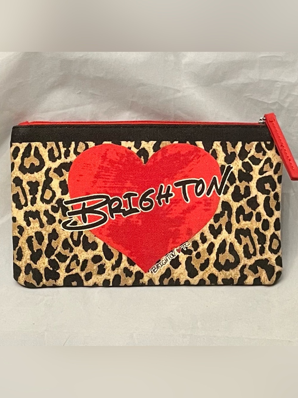 Brighton Leopard Cosmetic Pouch with Red Heart 2020